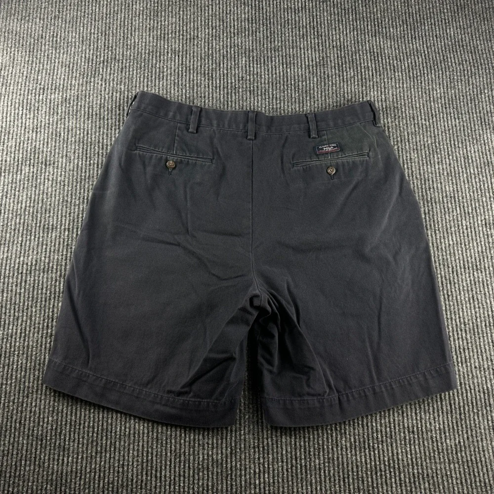 VTG Polo Ralph Lauren Mens Prospect Short Navy Blue Classic Chino Cotton Size 35